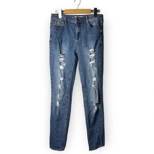 Bullhead Denim Co High  Rise Skinniest Distressed Jeans